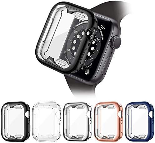 Zebre [5 חבילה] מגן מסך התואם ל- Apple Watch SE/Series 6/Series 5/Series 4 44 ממ, TPU רך כיסוי מלא כיסוי מגן